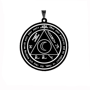 HLSS515 Grimoire of Pope Honorius Símbolos el <span class=keywords><strong>libro</strong></span> de brujería de Honorius Talisman Amulet Collar con colgante de acero inoxidable - Product Image 6