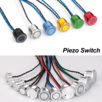 Interrupteur Piezo métallique étanche IP68, silencieux, à laçage momentané, LED éclairé, remplacer le micro interrupteur à bouton-poussoir de voyage