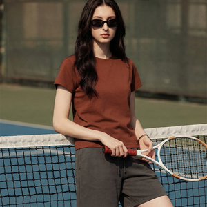 Camiseta Corta para Mujer, 210GSM, HeiQ Cool Feeling, Ajustada, Estilo Mini, Básica, Manga Corta, Lisa, Admite Impresión Personalizada - Product Image 3