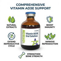 Solution liquide orale AD3E à double administration, vitamines et acides aminés de qualité alimentaire pour l'alimentation et l'eau potable de tous les animaux d'élevage