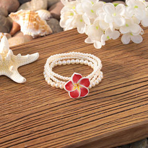 Pulsera <span class=keywords><strong>de</strong></span> Cuentas <span class=keywords><strong>de</strong></span> Cristal Estilo Bohemio para Vacaciones, Pulsera <span class=keywords><strong>de</strong></span> Cuentas Apilables con <span class=keywords><strong>Plumeria</strong></span> <span class=keywords><strong>de</strong></span> Arcilla, Estilo Ins para Mujer, Suministro Transfronterizo - Product Image 5