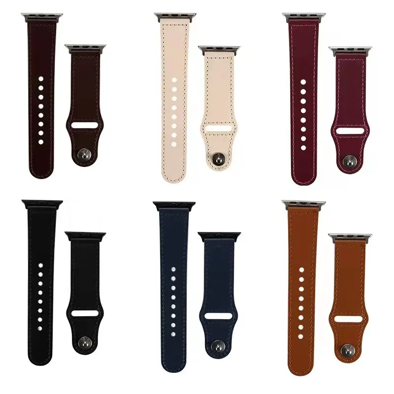 Leather strap Apply watch 5 6 7 generation vintage leather watch strap suitable for Iwatch apply