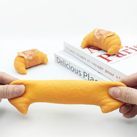 Jouet Squishy Croissant Cartoon Réaliste en PU à Rebond Lent, Balle Anti-Stress Sensorielle, Cadeau
