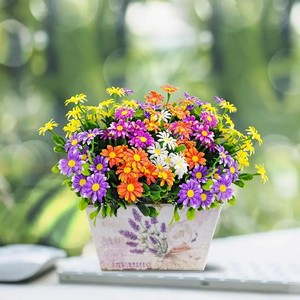 Bouquet de fleurs artificielles en plastique, marguerites, 30cm-100cm, pour la maison, le jardin, les décorations de mariage - Product Image 1