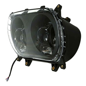 Doppio <span class=keywords><strong>proiettore</strong></span> per fari a doppio <span class=keywords><strong>led</strong></span> adatto per Harley Touring Road Glide 2015-2020 parti di ricambio nero/cromato - Product Image 3