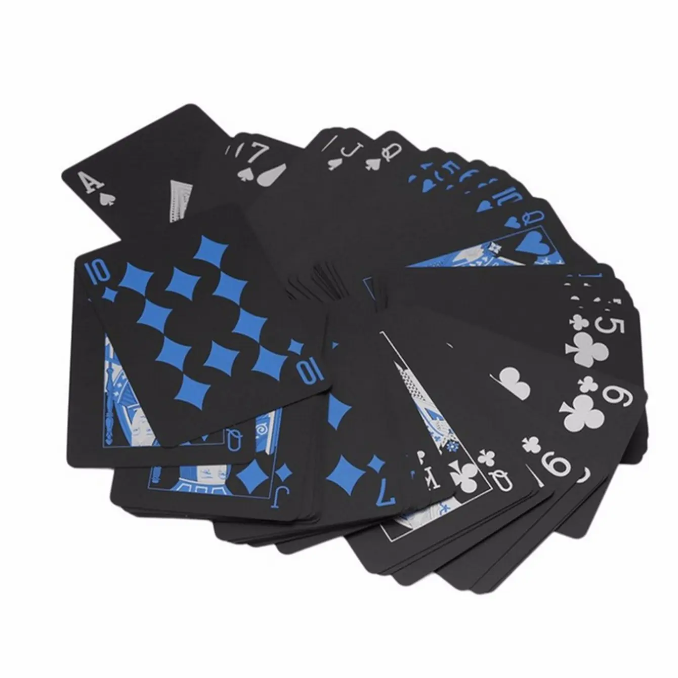 Cartes de jeu de Poker vert, logo personnalisé en vrac, imperméable noir or rouge 54