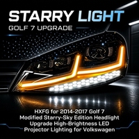 Nouveau Phare HXFG pour Golf 7 (2014-2017) – Édition Ciel Étoilé Modifiée, Projecteur LED Haute Luminosité, Garantie 12 Mois Volkswagen