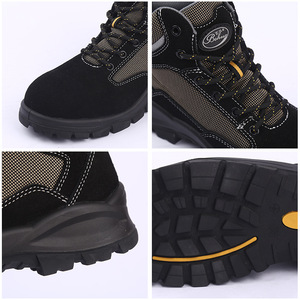 Bottes de sécurité montantes en acier pour hommes, imperméables, en cuir, antidérapantes, anti-perforation, pour le travail industriel et la construction - Product Image 2