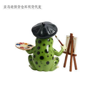 Statue en résine de grenouille artistique, cadeau personnalisé en résine, charmante décoration de table, figurine d'amphibien fantaisiste, cadeau idéal pour les peintres - Product Image 4