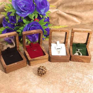 Factory Wholesale Jewelry Wooden <b>Boxes</b> Exquisite Visual Jewelry <b>Storage</b> Wooden Box Multi <b>Velvet</b> Lined Wooden Box - Product Image 2