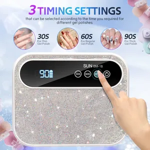 168W Rechargeable UV LED Nail Drying <b>Lamp</b> <b>Wireless</b> 42LEDs Gel Polish Dryer Manicure Machine Rhinestones Cordless Manicure Set - Product Image 1