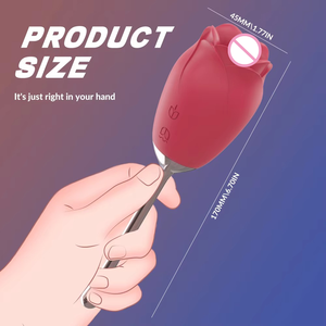 Vibratore a Rosa in <span class=keywords><strong>Silicone</strong></span> con Stimolatore Clitorideo a Lingua, Giocattolo Sexy per Donne, Vibratore a Rosa per Adulti - Product Image 3
