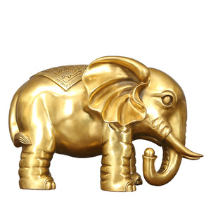 Brass <b>Elephant</b> Figurine Wealth Symbol Tabletop Feng Shui Decor Chinese New Year <b>Gift</b> High Quality Craft Ornament - Product Image 5
