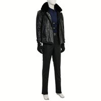 Veste d'aviateur vintage RAF B3 pour homme, noire, en cuir de mouton écologique, respirante, imperméable, nouvelle collection, coupe classique