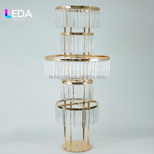 Centro de Mesa LEDA para Bodas, Decoración para Eventos y Fiestas, Soporte de Metal Redondo de 5 Niveles, Dorado de Lujo, Venta al Por Mayor - Product Image 2