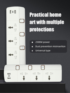 New Arrivals PLUS Overload Switch 10A 3 Outlets 3 <b>USB</b> Universal Extension <b>Socket</b> <b>Power</b> Strip 2500W - Product Image 5