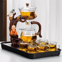 Service à thé en verre résistant à la chaleur maison bouddha brasseur de thé automatique bureau magnétique couvercle semi-automatique bol tasses