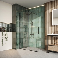 Porte de douche coulissante sans cadre en verre trempé en acier inoxydable moderne, épaisseur 8 mm, étanche, durable, écologique, CE/GS/WATER, hôtel