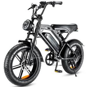 Bicicleta Eléctrica V20 con Ruedas Anchas (Fat Tire) de Suspensión Completa y 48V 250W 750W 1000W en Stock para UE, Freno de Disco Hidráulico de 48V 15Ah, Superpotencia <span class=keywords><strong>73</strong></span> Fatbike - Product Image 1