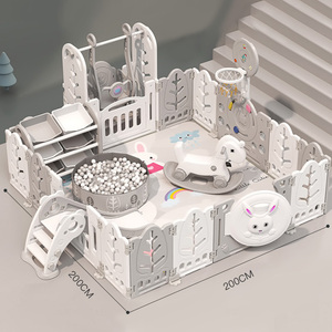 <span class=keywords><strong>Corral</strong></span> de Juegos de Lujo y Seguro <span class=keywords><strong>Para</strong></span> Bebés, Plegable y Portátil de Plástico con Toboganes y Columpios - Product Image 1