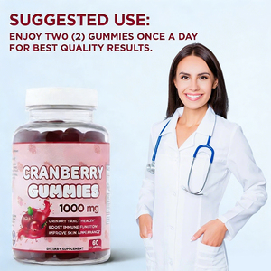 Gomas de Cranberry Sem Açúcar de Marca Própria para Saúde do Trato Urinário Suplemento Feminino de Alta Potência Goma Vegana de Pectina - Product Image 5