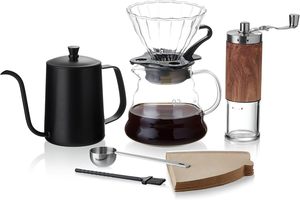 <b>Coffee</b> Grinder Set Pour Over <b>Coffee</b> Hand-brewed Pot Pot, <b>Filter</b> Drain Drip <b>Coffee</b> Set for Gifts - Product Image 1