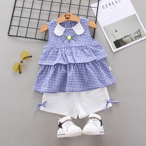Conjunto de Falda y Body de Verano para Niñas Pequeñas, Diseño de Cuadros Coloridos, de un Proveedor Chino, Compra en Línea - Product Image 3