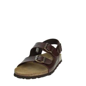 Sandales pour hommes Grnl SB3005-40 en cuir marron avec boucle et sangle, chaussures confortables - Product Image 5