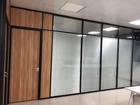 Modern Style Office Conference Room Partition Glass Wall Foldable and Powder Coating Aluminum Frame Hidden Design