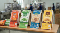 Film d'emballage en rouleau OEM souple en plastique laminé, feuille d'aluminium, BOPP, CPP pour sachets scellés à l'arrière de chips, snacks et biscuits