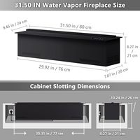 Cheminée électrique à vapeur d'eau intégrée, double système d'eau, flamme réglable, télécommande, 47.24x7.87x8.27, couverture de 45 à 920 m²