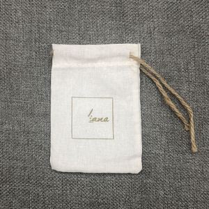 <b>Small</b> Custom Logo Cotton Drawstring Gift Bag with Rope Handle Mesh Packaging for <b>Shopping</b> Essentials - Product Image 5