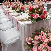 Décoration de scène de mariage personnalisée, ensemble complet, arrangement floral, fleurs artificielles en soie, rose artificielle, grand centre de table fleuri