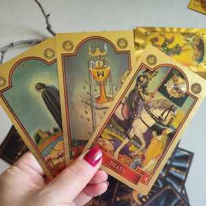 Baraja de Tarot Gold Prophecy Oracle, 78 <span class=keywords><strong>cartas</strong></span>, juego de adivinación con borde dorado y guía - Product Image 6