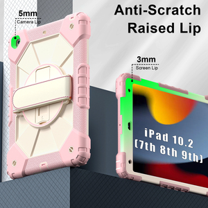 Étui robuste anti-chute <span class=keywords><strong>pour</strong></span> <span class=keywords><strong>iPad</strong></span> 10.2 7e, 8e, 9e génération 2019 2020 2021 avec support rotatif à 360°, dragonne et bandoulière, adapté aux enfants - Product Image 2