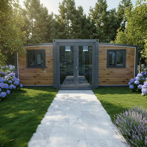 Maison conteneur pliable à double aile de 30 pieds, Australie, unité d'habitation préfabriquée modulaire extensible pour jardin résidentiel - Product Image 1