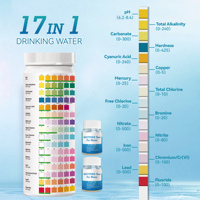 Bandelettes de test 17-en-1 multi-paramètres pour l'eau potable, les piscines et les étangs, pour la détection des métaux lourds, des bactéries et de l'E. coli, personnalisables OEM/ODM, en PET