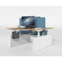 Table de travail assise-debout à hauteur réglable pour bureau à deux sièges pour projet de bureau
