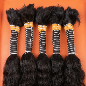 Extensions de cheveux humains vierges indiens naturels Remy de qualité supérieure, 100 % non traités, en vrac, 100 g, double trame tissée à la machine, fixation Tamil - Product Image 1