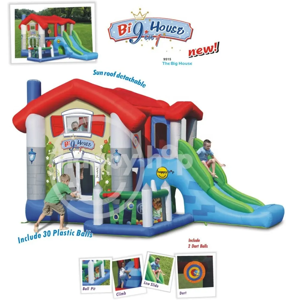 खुश हॉप Inflatable बाउंसर बच्चों के लिए-9515 बिग घर, बिक्री के लिए inflatable बाउंसर महल और बड़ा कूद महल