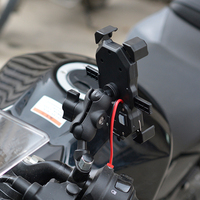 Support de téléphone pour moto avec chargeur sans fil et chargeur USB QC3.0
