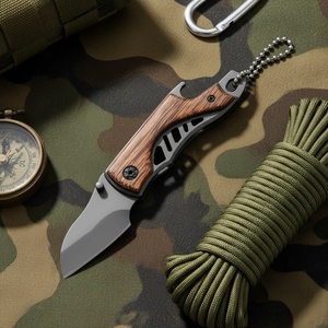 Cuchillo Plegable Multifuncional de Acero Inoxidable Personalizable OEM con Mango de Madera para Supervivencia al Aire Libre, Camping y Bricolaje HK - Product Image 6