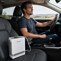 Concentrateur d'oxygène portable léger JAY 1000P avec batterie amovible pour les voyages, les activités de plein air et la thérapie en haute altitude