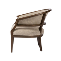 Fauteuil de détente en tissu fait main de style américain, fauteuil de salon de luxe léger, cadre en bois massif, design ergonomique pour