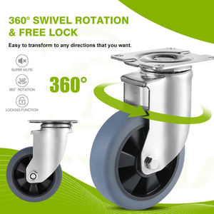 Werks-Direkt vertrieb 3/4/5/6 Zoll Mid- Heavy Silent TPR Universal-Rad brems wagen Machine Balance Car Casters - Product Image 3