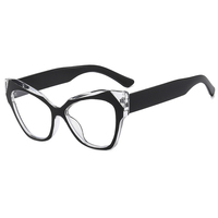 Mode femmes lunettes avec lentilles filtre de lumière bleue oeil de chat polygone Beige blanc Pc 2025