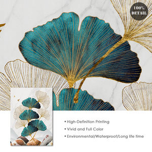 Affiche nordique <span class=keywords><strong>marbre</strong></span> abstrait <span class=keywords><strong>mur</strong></span> Art impression doré bleu feuilles oiseau cerf toile <span class=keywords><strong>peinture</strong></span> pour la décoration intérieure - Product Image 5