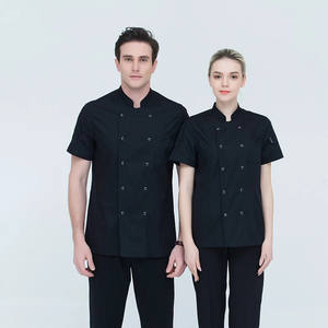 Uniforme <span class=keywords><strong>de</strong></span> <span class=keywords><strong>travail</strong></span> unisexe pour hommes et femmes, restaurant, hôtel, café, cuisinier, boulanger, cuisine, veste <span class=keywords><strong>de</strong></span> chef à manches courtes - Product Image 3