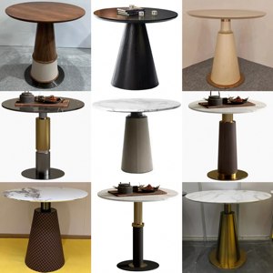 <span class=keywords><strong>Table</strong></span> et chaises rondes en acier, style luxe léger, pour la négociation commerciale, combinaison pour hall d'hôtel, restaurant, usage domestique - Product Image 3