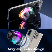 Mini haut-parleur magnétique portable, haut-parleur sans fil BT avec spectacle de lumière RVB coloré, support de téléphone pour téléphone Android